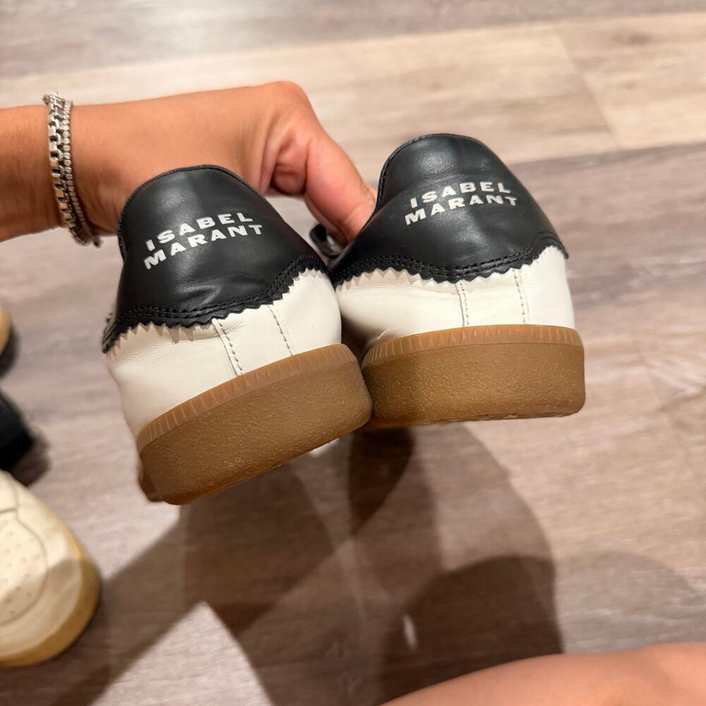 Isabel Marant Beth Black and White Low Top Sneakers Size EU 39 - Picture 4 of 7